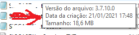passando o mouse sobre o arquivo .EXE sem pressionar nenhum botão